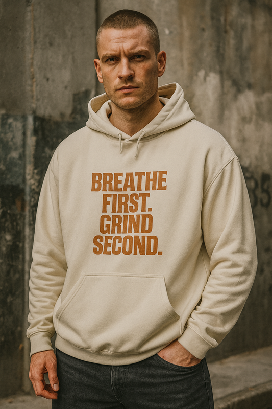 Breathe First. Grind Second. Hoodie – Concrete Fuel